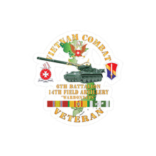 Load image into Gallery viewer, Kiss-Cut Vinyl Decals - 6th Bn, 14th Artillery Regiment - w 1st Field Force - M107 - 175mm Gun - Vietnam Vet w VN SVC
