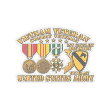 Load image into Gallery viewer, Kiss-Cut Stickers - Army - Vietnam  Vet - w Medals - VN - 1st Cav Division - 3D - Enhanced
