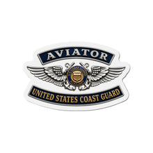 Load image into Gallery viewer, Die-Cut Magnet - USCG - Aviator Badge - Auxiliary w txt - 3D - Enhanced
