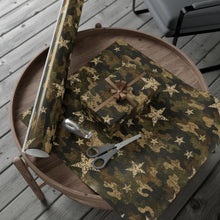 Load image into Gallery viewer, Gift Wrap Paper — Distressed Camo Stars Pattern
