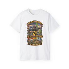 Load image into Gallery viewer, Unisex Ultra Cotton Tee - Army - Vietnam Combat Cavalry Veteran w 1st Cav Div SSI  Big Helo - 3D - Enhanced

