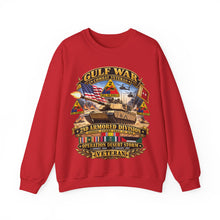 Load image into Gallery viewer, Crewneck Sweatshirt - Army - Desert Storm - 2nd Armored Div - Combat Vereran Veteran w GULF SVC - 3D - Enhanced
