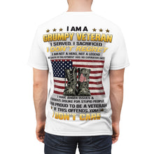 Load image into Gallery viewer, Grumpy veteran with worn boots T-Shirt
