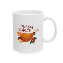 Load image into Gallery viewer, White Ceramic Mug - 11oz &amp; 15oz - Holiday Dinner
