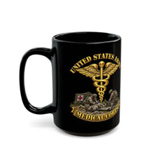Load image into Gallery viewer, Black Mug  (15oz) - Army - Medical Corps - US Army w Scene - 3D - Enhanced
