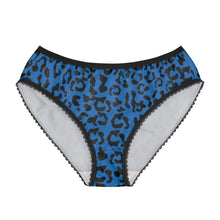 Load image into Gallery viewer, Women&#39;s Briefs - Leopard Camouflage - Blue-Black
