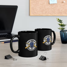 Load image into Gallery viewer, Black Mug — 3D Enhanced - Fort Benning - Follow Me - Home of the infantry Emblem

