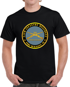 Army - 24th Infantry Regiment - Fort Mckavett, Tx - Buffalo Soldiers W Inf Branch Classic T Shirt, Crewneck Sweatshirt, Hoodie, Long Sleeve