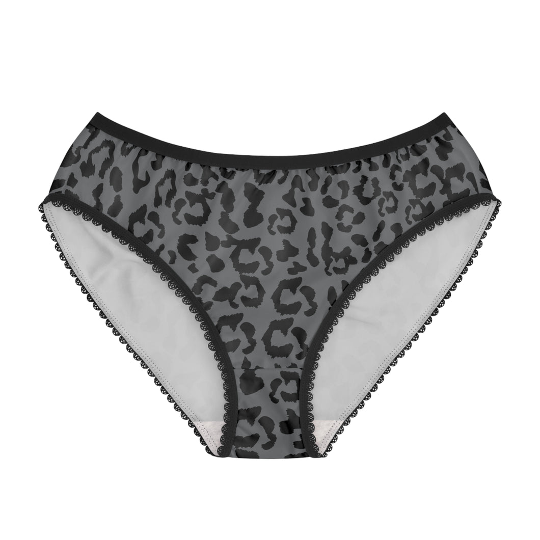 Women's Briefs - Leopard Camouflage - Battleship Color