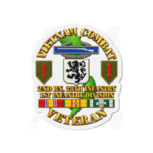 Load image into Gallery viewer, Die-Cut Magnet - Vietnam Veteran Combat - 2nd Bn, 28th Infantry - 1st ID - with VN SVC - 3D - Transparent
