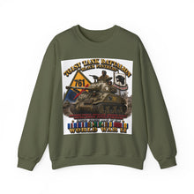 Load image into Gallery viewer, Crewneck Sweatshirt - Army - 761st Tank Battalion - Black Panthers - w Tank w - KITT SSI WWII  EU SVC - 3D - Enhanced
