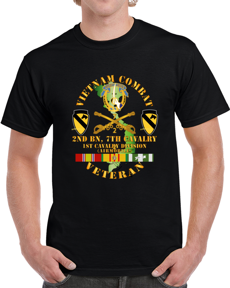 Army - Vietnam Combat Cavalry Vet W 2nd Bn 7th Cav Dui - 1st Cav Div X 300 Classic T Shirt, Crewneck Sweatshirt, Hoodie, Long Sleeve