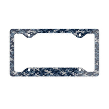 Load image into Gallery viewer, Metal License Plate Frame - Navy Camouflage Pattern
