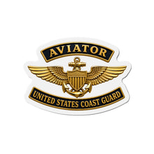 Load image into Gallery viewer, Die-Cut Magnet - USCG - Aviator Badge w txt - 3D - Enhanced
