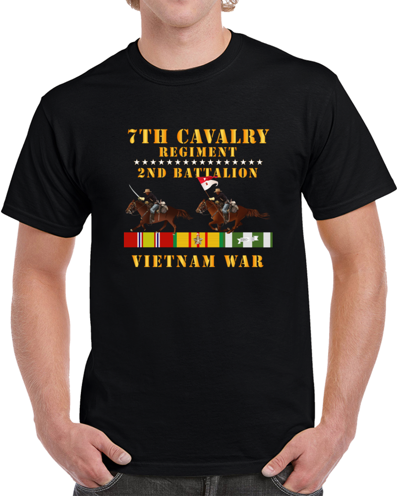 Army - 2nd Battalion,  7th Cavalry Regiment - Vietnam War Wt 2 Cav Riders And Vn Svc X 300 Classic T Shirt, Crewneck Sweatshirt, Hoodie, Long Sleeve