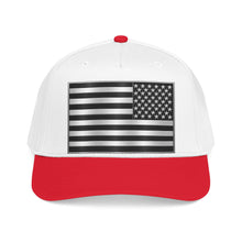 Load image into Gallery viewer, Mid Profile Baseball Cap - Flag - United States - Black and White - 3D - Enhanced
