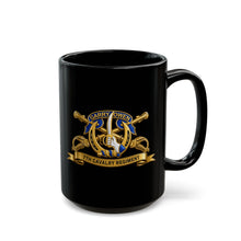 Load image into Gallery viewer, Black Mug  (15oz) - Army - 7th Cavalry Regiment w Br - Ribbon - 3D - Enhanced
