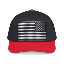 Load image into Gallery viewer, Mid Profile Baseball Cap - Flag - United States - Black and White - 3D - Enhanced
