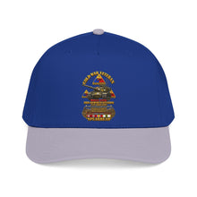 Load image into Gallery viewer, Mid Profile Baseball Cap - Army - Cold War Vet -  3rd Armored Division  - Gelnhausen, Germany - M60A3 Tank  - Spearhead w Fire - 3D - Enhanced
