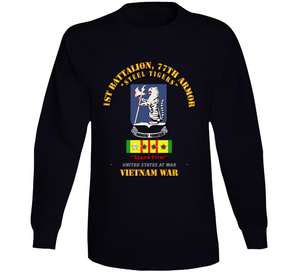 Army - 1st Bn 77th Armor W 8 Vn Campaign Stars Classic T Shirt, Crewneck Sweatshirt, Hoodie, Long Sleeve