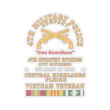 Load image into Gallery viewer, Kiss-Cut Sticker - Army - 4th Military Police Co, - Iron Guardians - 4th Infantry Div - Vietnam Veteran w VN Service X 300
