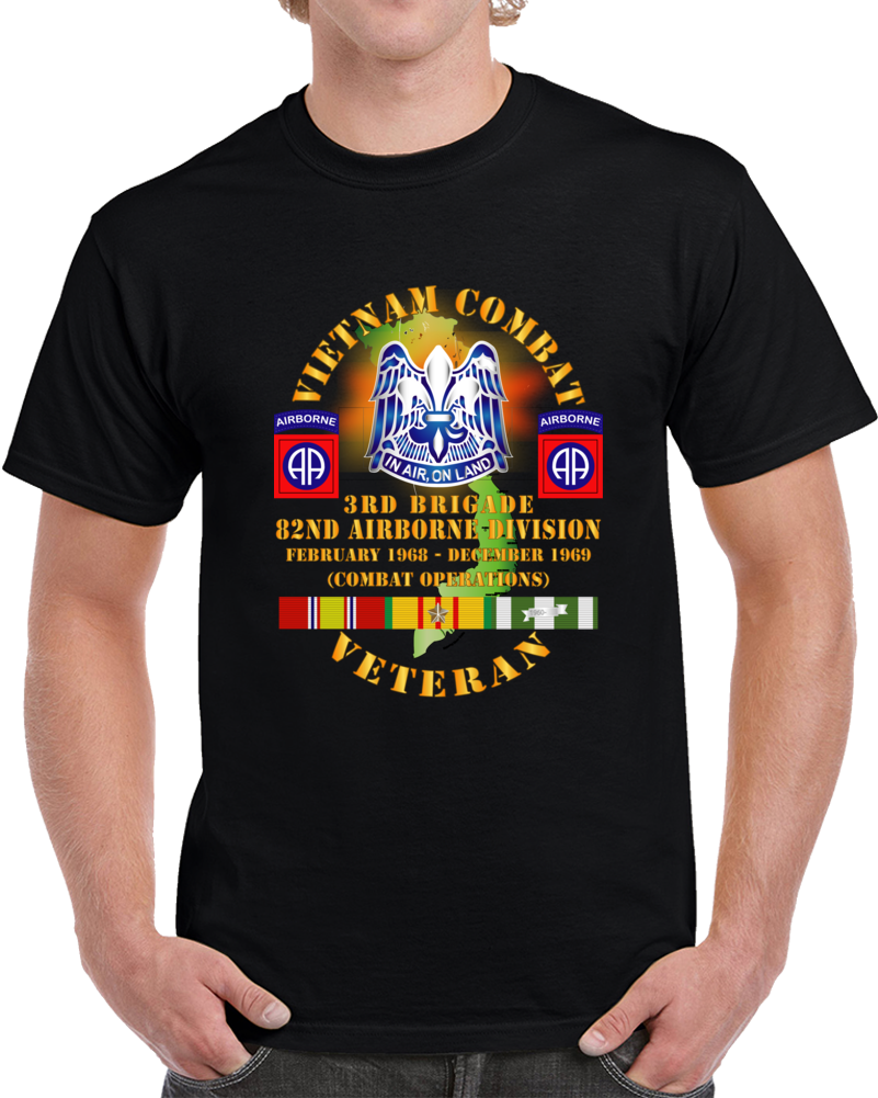 Army - Vietnam Combat Vet W 3rd Bde 82nd Airborne Divsion  W  Dui Fire W  Vn Svc X 300 Classic T Shirt, Crewneck Sweatshirt, Hoodie, Long Sleeve