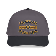 Load image into Gallery viewer, Mid Profile Baseball Cap - USCG - Marine Safety - Auxiliary w txt - 3D - Enhanced
