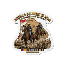 Load image into Gallery viewer, Die-Cut Magnet - Army - Buffalo Soldiers in Iraq - OIF - Cavalrymen at War  w IRAQ SVC - 3D - Enhanced
