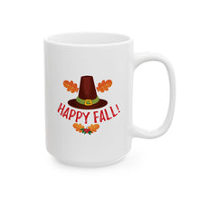 Load image into Gallery viewer, White Ceramic Mug - 11oz &amp; 15oz - Happy Fall
