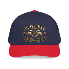 Load image into Gallery viewer, Mid Profile Baseball Cap - USCG - Cutterman - Auxiliary w txt - 3D - Enhanced
