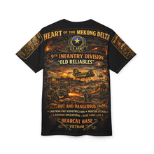 Load image into Gallery viewer, 9th Infantry Division "Old Reliables" All‑Over Print Tee — Bearcat Base Vietnam
