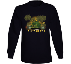 Vietnam Era Helmet Cover - Band - Front - War Is Hell W Jungle - Fire W Txt X 300  Classic T Shirt, Crewneck Sweatshirt, Hoodie, Long Sleeve