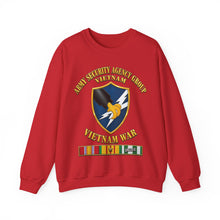 Load image into Gallery viewer, Crewneck Sweatshirt - Army - Army Security Agency Group w SVC Ribbons - 3D - Enhanced
