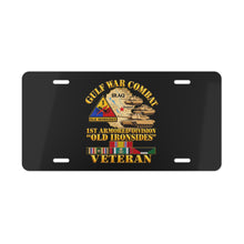 Load image into Gallery viewer, License Plate - Army - Gulf War Combat - 1st Armored Divi - Old Ironsides - Veteran - Map w GULF SVC - 3D - Enhanced
