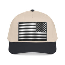 Load image into Gallery viewer, Mid Profile Baseball Cap - Flag - United States - Black and White - 3D - Enhanced
