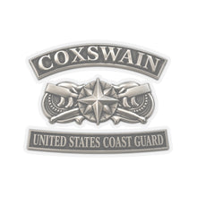 Load image into Gallery viewer, Kiss-Cut Stickers - USCG - Coxswain w txt - Silver - 3D - Enhanced

