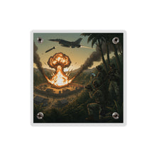 Load image into Gallery viewer, Acrylic Wall Art Panel - Jungle Drug Lab Destruction w Explosions

