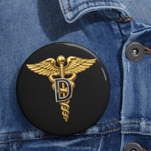 Load image into Gallery viewer, Custom Pin Buttons - Army Dental Corps Branch Insignia - 3D - Enhanced
