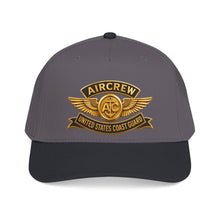 Load image into Gallery viewer, Mid Profile Baseball Cap - USCG - Aircrew Badge w txt - 3D - Enhanced
