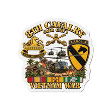 Load image into Gallery viewer, Die-Cut Magnet - Army - 8th Cavalry (Air Cav) - 1st Cav Division w VN SVC - 3D - Enhanced
