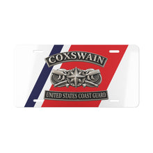 Load image into Gallery viewer, License Plate - USCG - Coxswain w txt - Silver - 3D - Enhanced
