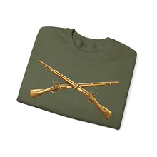 Load image into Gallery viewer, Crewneck Sweatshirt - Army - Infantry Branch Insignia - no text - Gold - 3D - Enhanced
