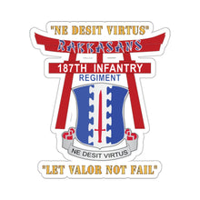 Load image into Gallery viewer, Kiss-Cut Stickers - Army - 187th Infantry Regiment - Torii, Rakkasans, Let Valor Not Fail, English, Latin X 300
