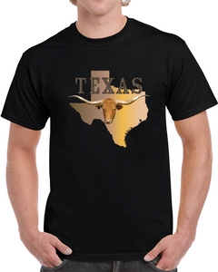 Texas - Rattler Skin -texas State Map W Longhorn X 300 Classic T Shirt, Crewneck Sweatshirt, Hoodie, Long Sleeve