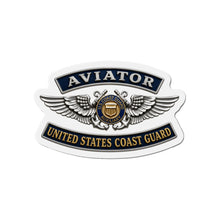 Load image into Gallery viewer, Die-Cut Magnet - USCG - Aviator Badge - Auxiliary w txt - 3D - Enhanced
