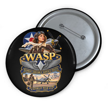 Load image into Gallery viewer, Custom Pin Buttons - WASP - Women Airforce Service Pilot - WWII - 3D - Enhanced
