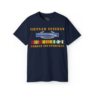 Unisex Ultra Cotton Tee - Army - Vietnam Veteran - Cbt Infantryman w CIB VN SVC