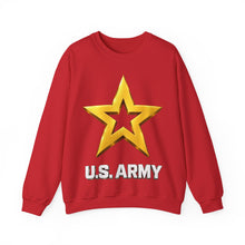 Load image into Gallery viewer, Crewneck Sweatshirt - Army Star W Us Army w White Star - 3D - Enhanced
