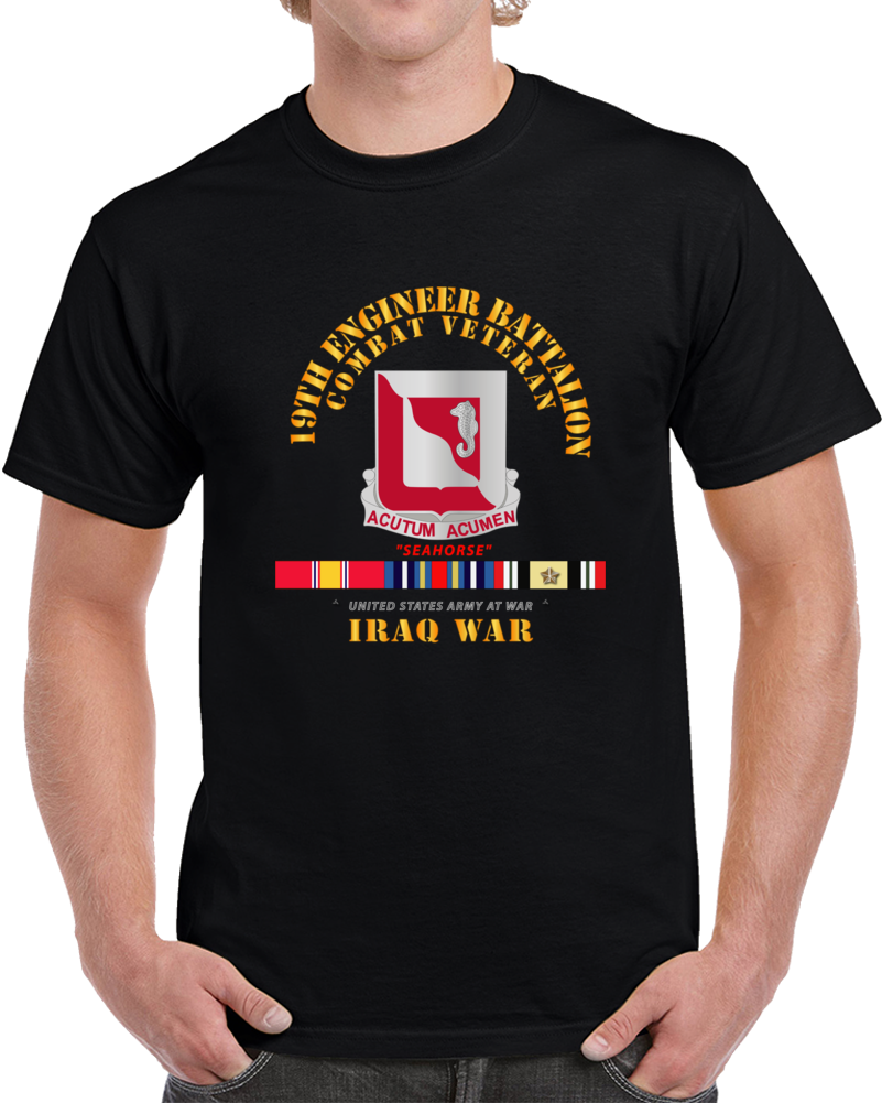 Army - 19th Engineer Battalion - Iraq War W Svc Classic T Shirt, Crewneck Sweatshirt, Hoodie, Long Sleeve