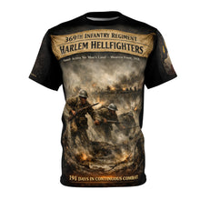 Load image into Gallery viewer, 369th Infantry Regiment Harlem Hellfighters All-Over Print Tee — 191 Days in Combat WWI
